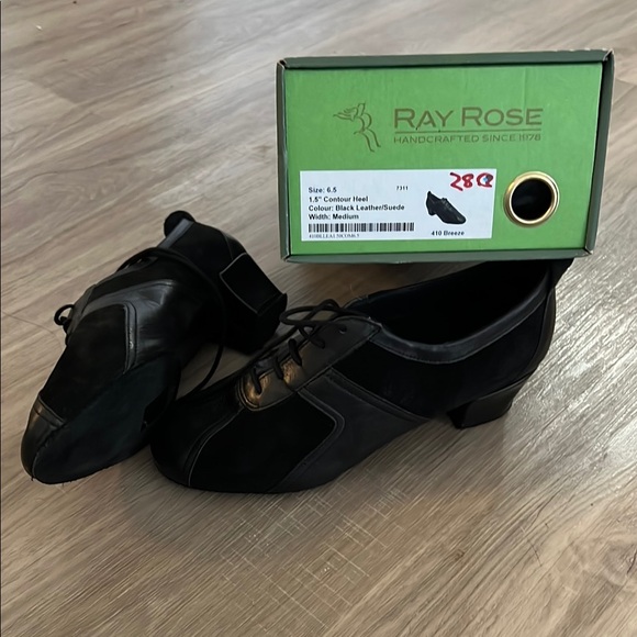 Ray Rose Black Leather Dance Shoes- 410 Breeze UK size 6.5, US size 8.5 - Picture 1 of 7